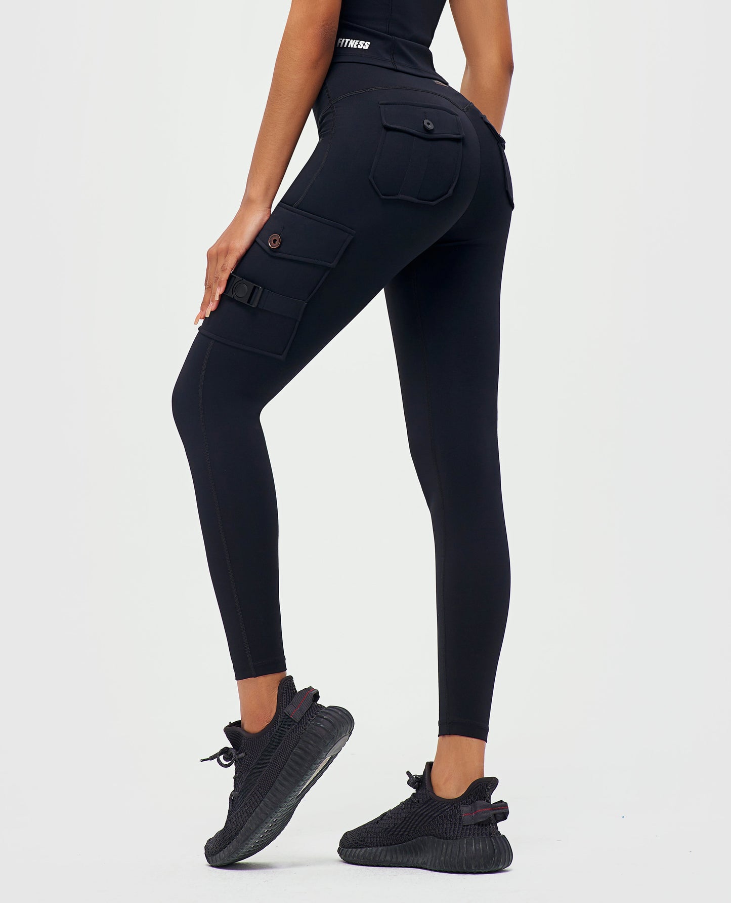 Cargo Fitness Leggings – Black