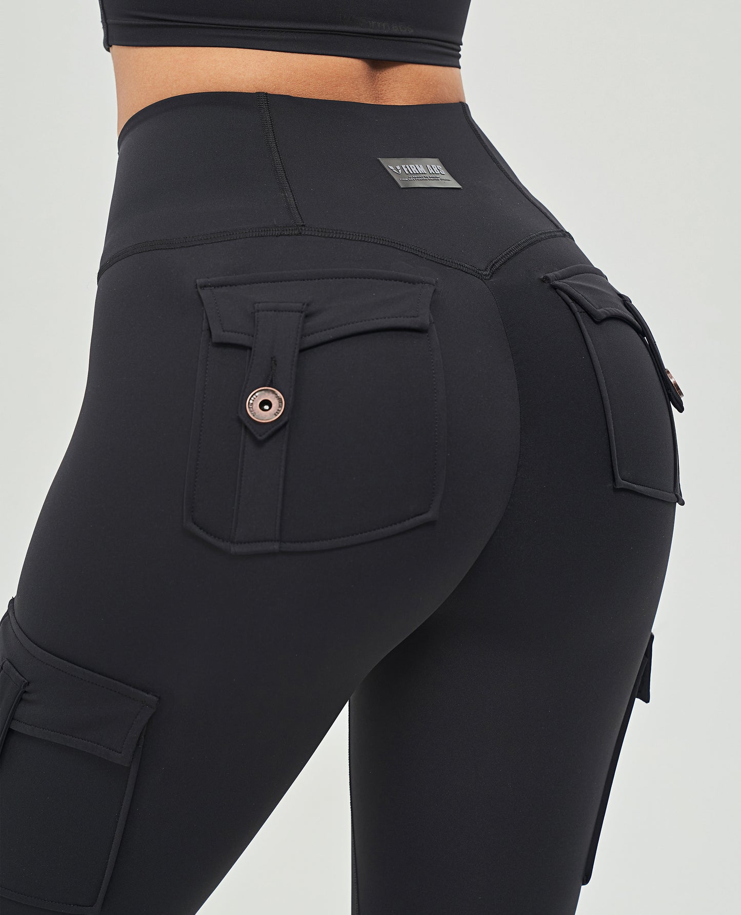 High Waist Cargo Leggings – Black
