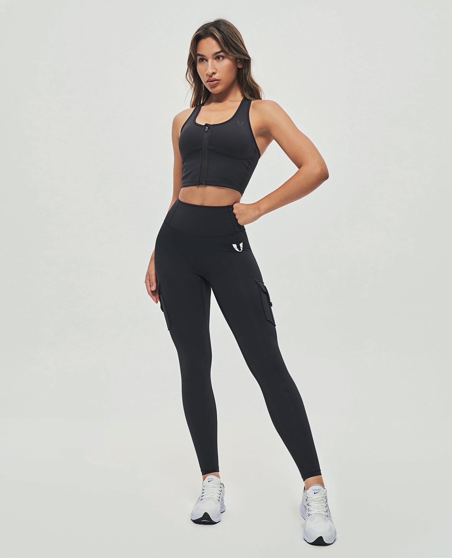 High Waist Cargo Leggings – Black