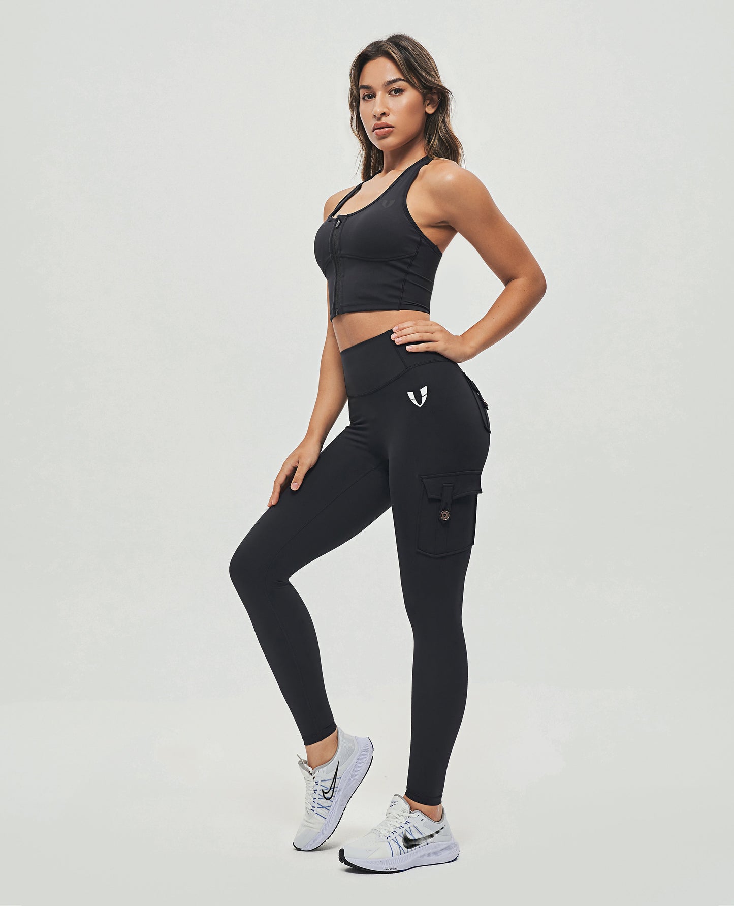 High Waist Cargo Leggings – Black